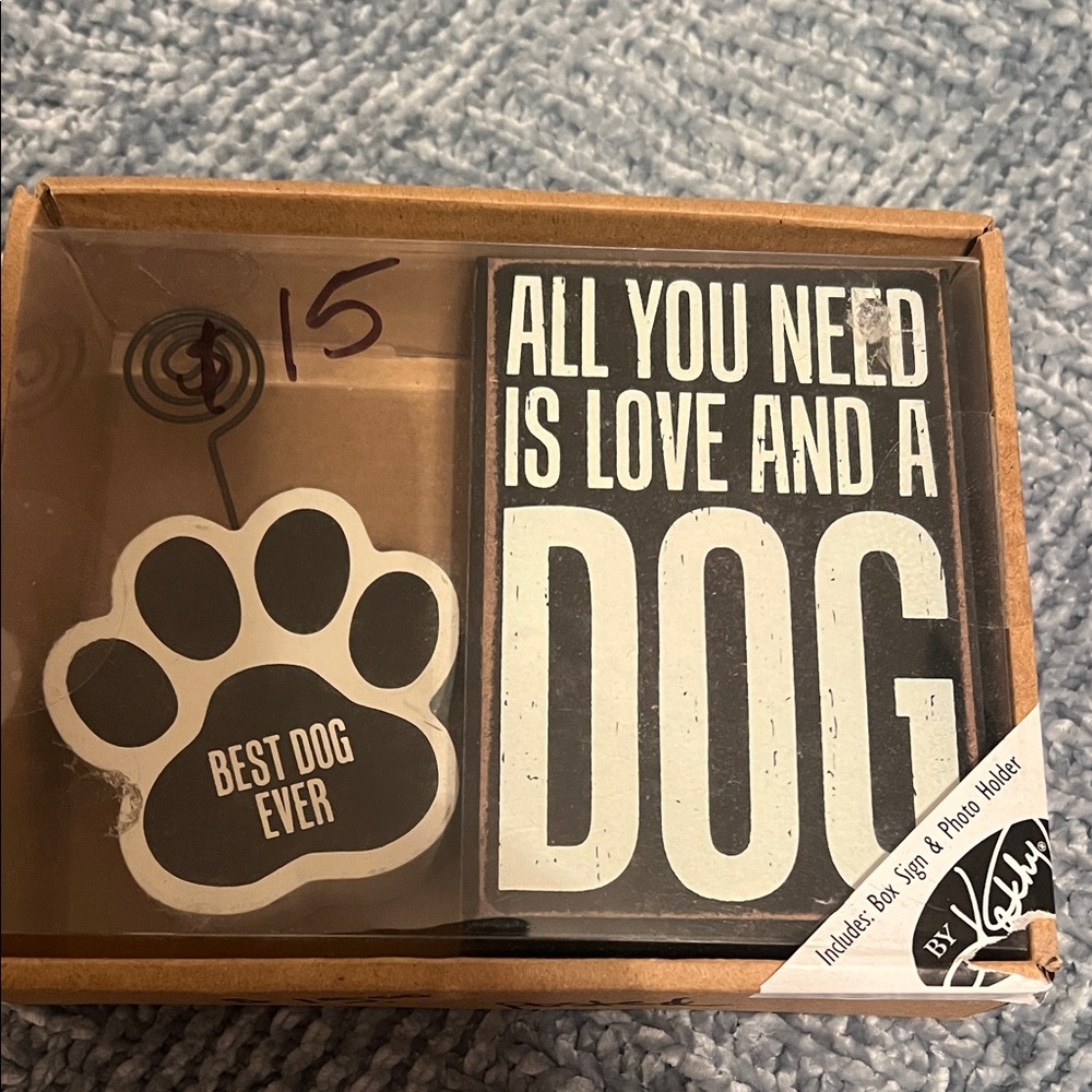 Kohl's Black and White Dog Photo Holder Set